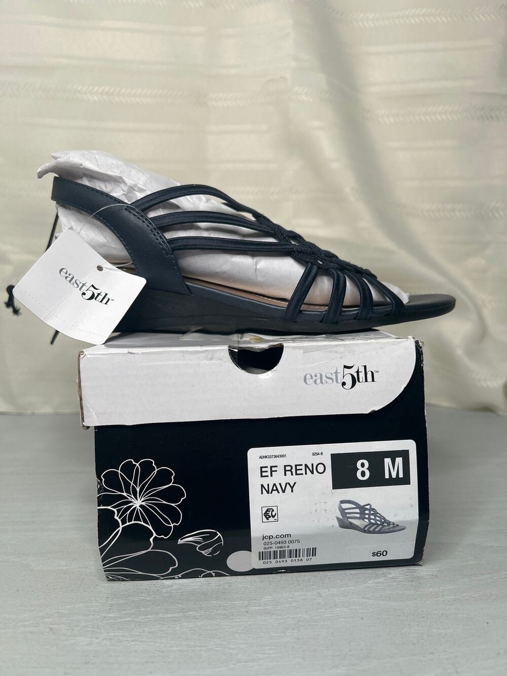 East 5th Reno Slingback Wedge Sandals Navy Womens Size 8M